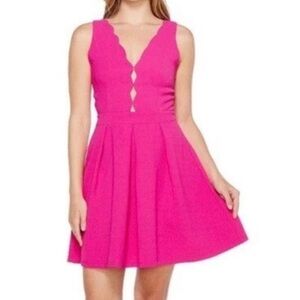 Adelyn Rae fuchsia mini dress with flared V-neck, size S